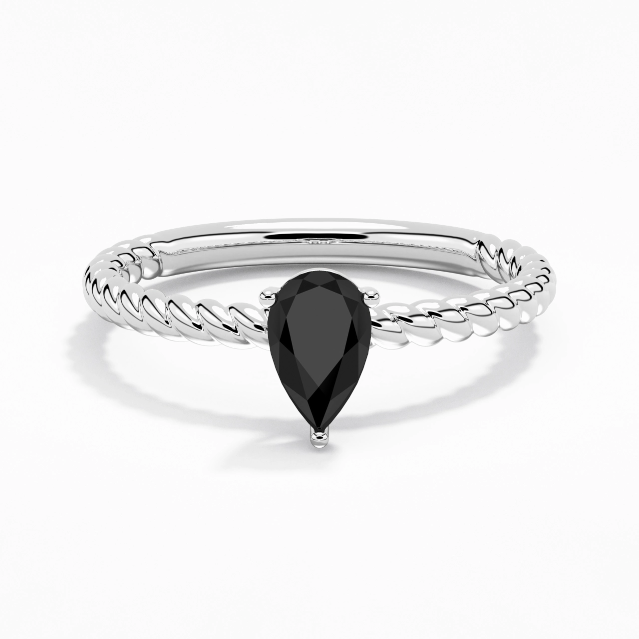 Moderne Poire 1.00ct Zircon cubique Bague de fiançailles