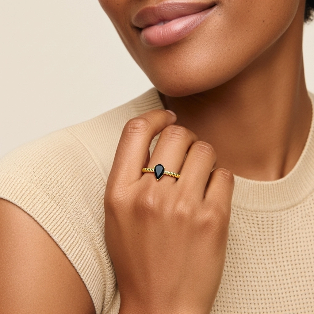 Modern Pear 1.00ct Cubic Zirconia Engagement Ring