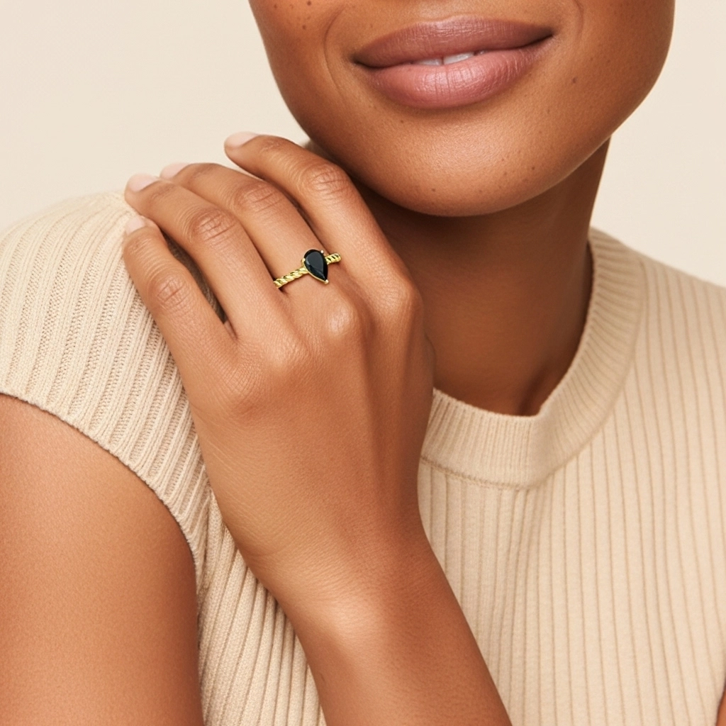 Modern Pear 1.00ct Cubic Zirconia Engagement Ring