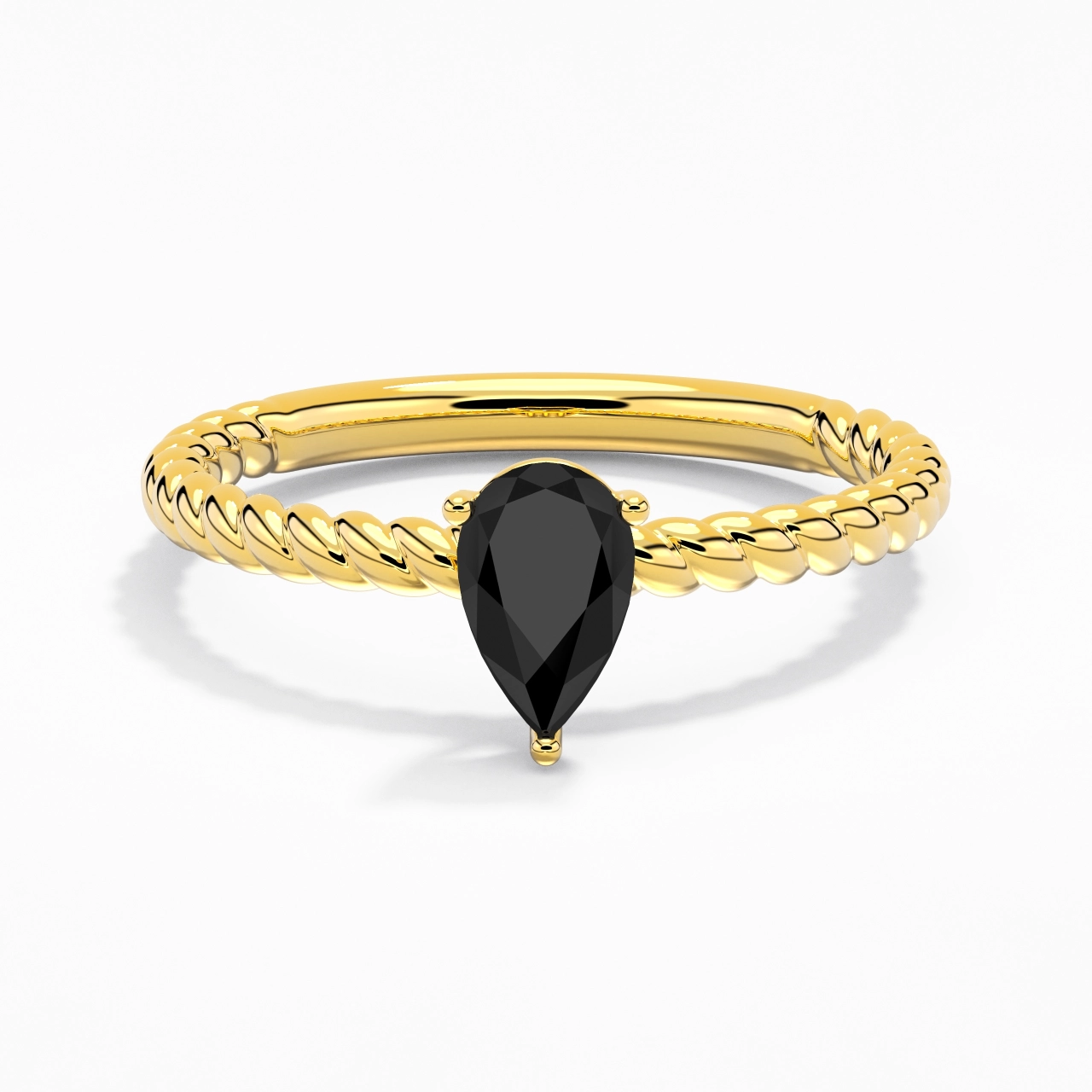 Moderne Poire 1.00ct Zircon cubique Bague de fiançailles