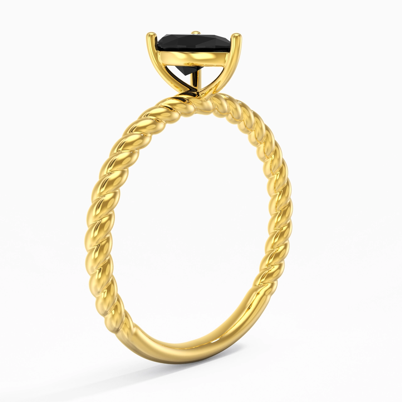 Moderne Poire 1.00ct Zircon cubique Bague de fiançailles