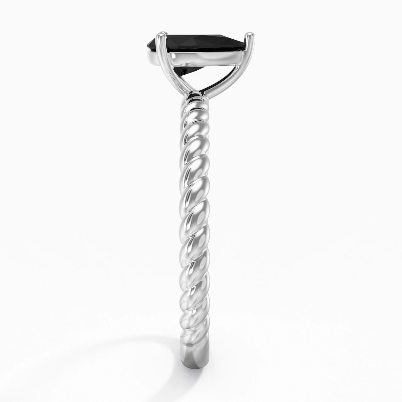Moderne Poire 1.00ct Zircon cubique Bague de fiançailles