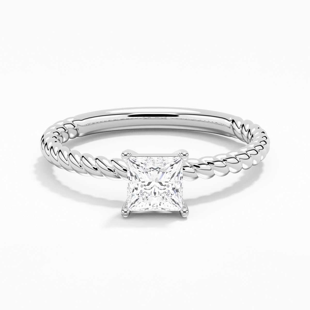 Moderne Princesse 1.00ct Moissanite Bague de fiançailles