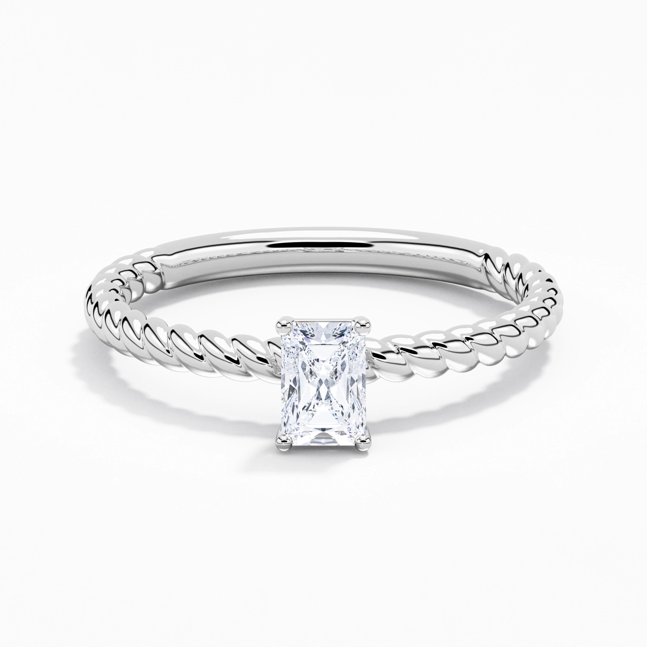 Modern Radiant 0.80ct Moissanite Engagement Ring