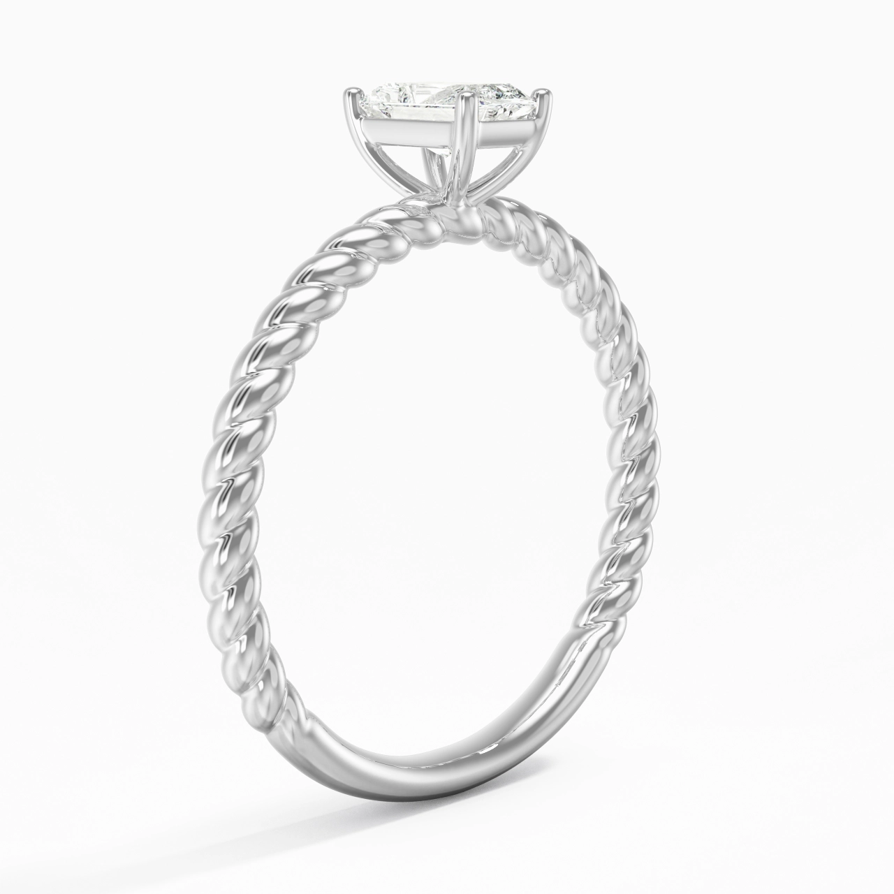 Modern Radiant 0.80ct Moissanite Engagement Ring