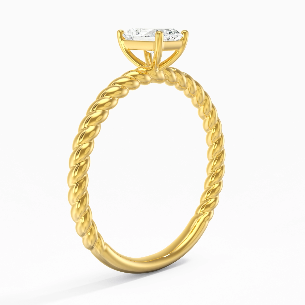Moderne Radiant 0.80ct Moissanite Bague de fiançailles