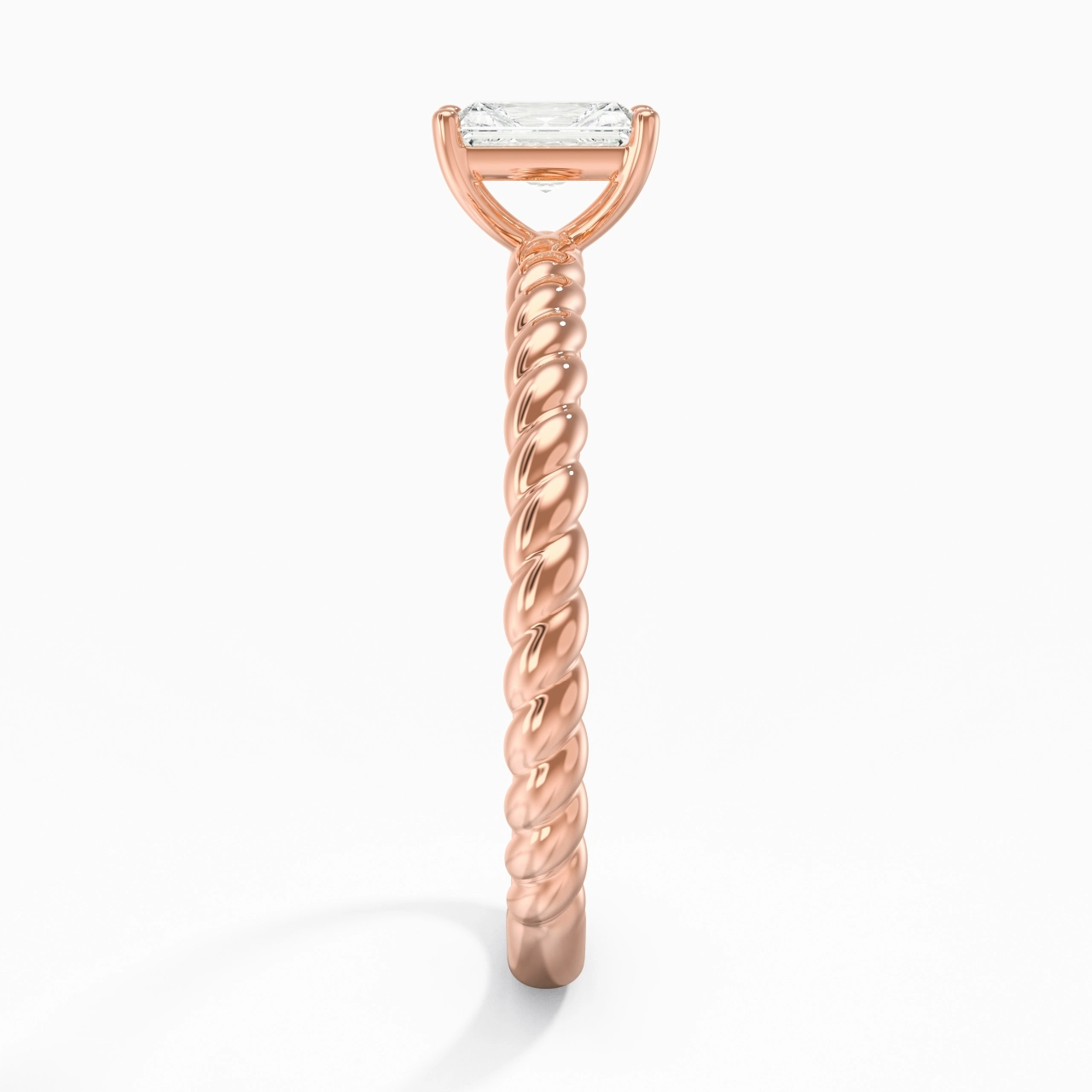 Modern Radiant 0.80ct Moissanite Engagement Ring