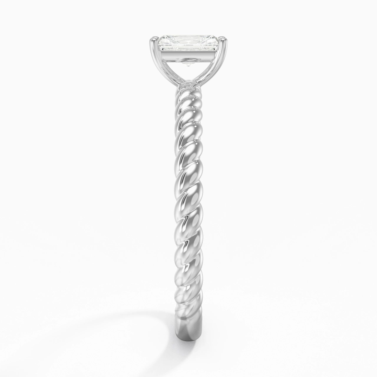 Modern Radiant 0.80ct Moissanite Engagement Ring