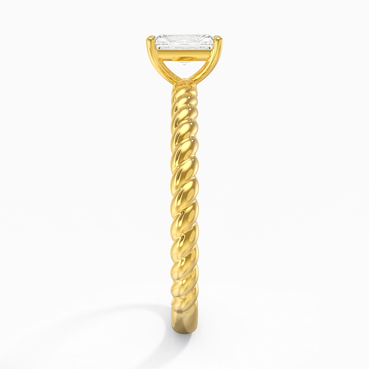 Modern Radiant 0.80ct Moissanite Engagement Ring