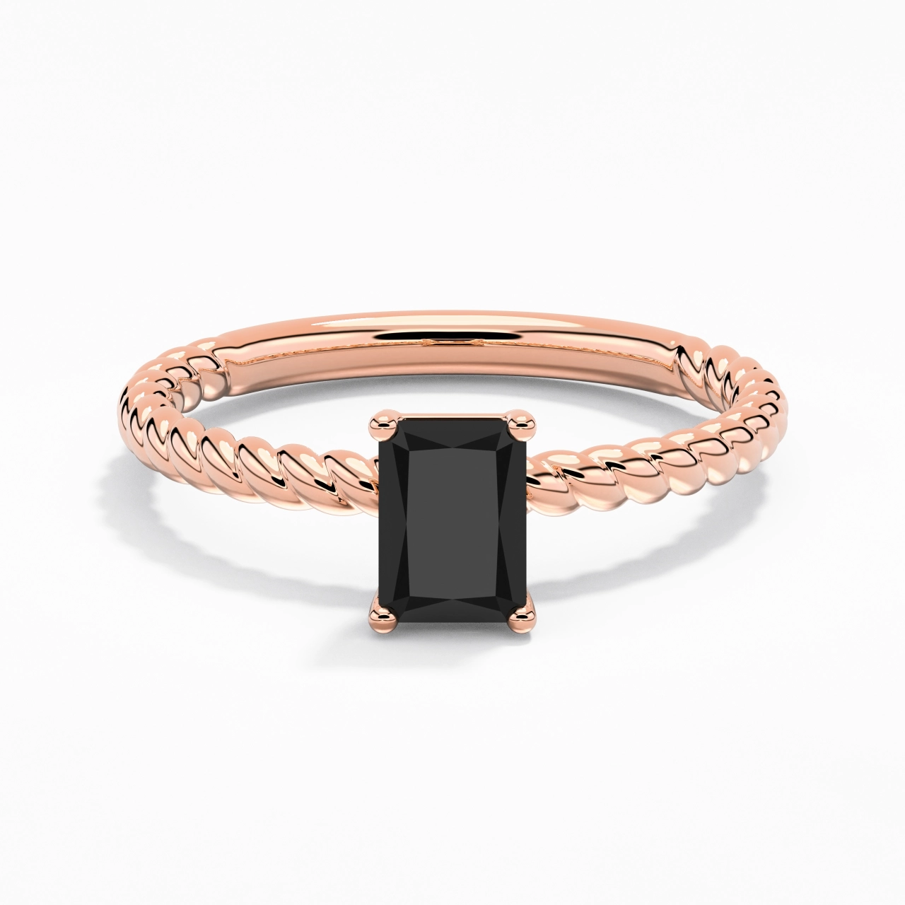 Moderne Radiant 1.00ct Zircon cubique Bague de fiançailles