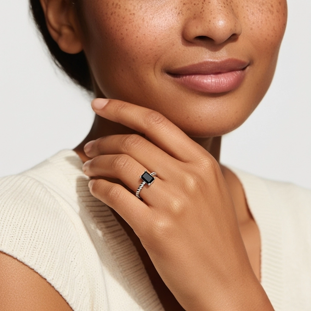 Modern Radiant 1.00ct Cubic Zirconia Engagement Ring