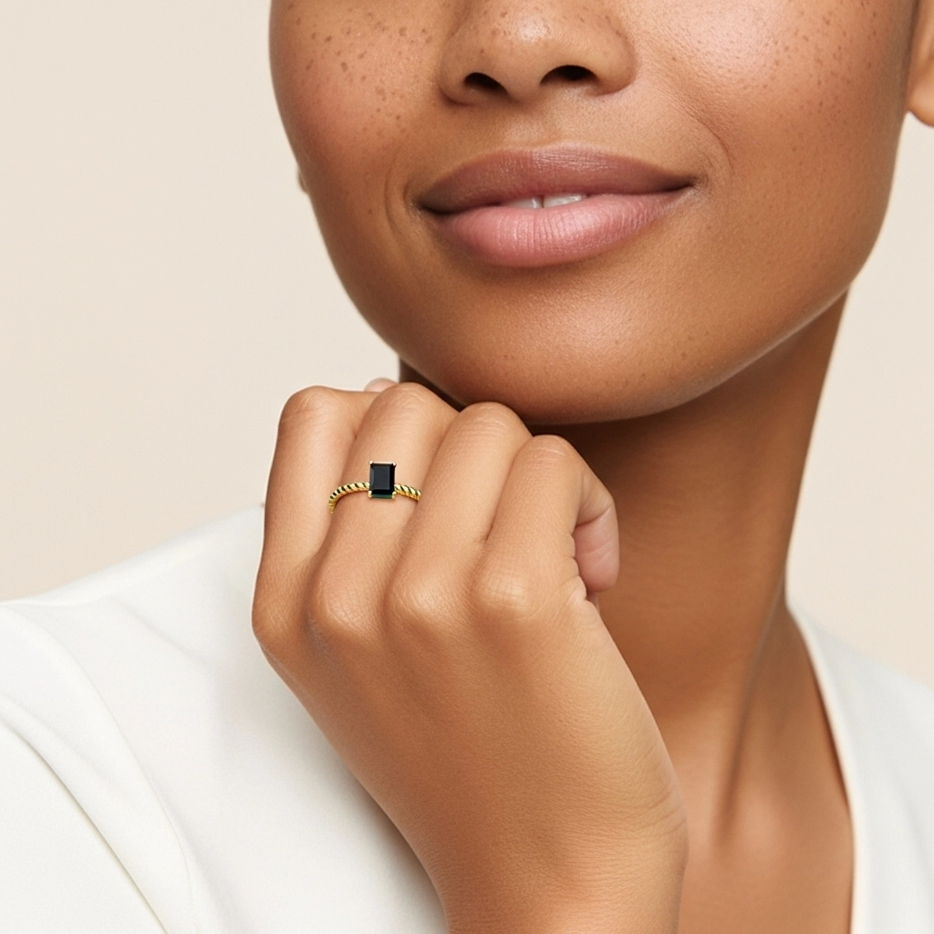 Modern Radiant 1.00ct Cubic Zirconia Engagement Ring