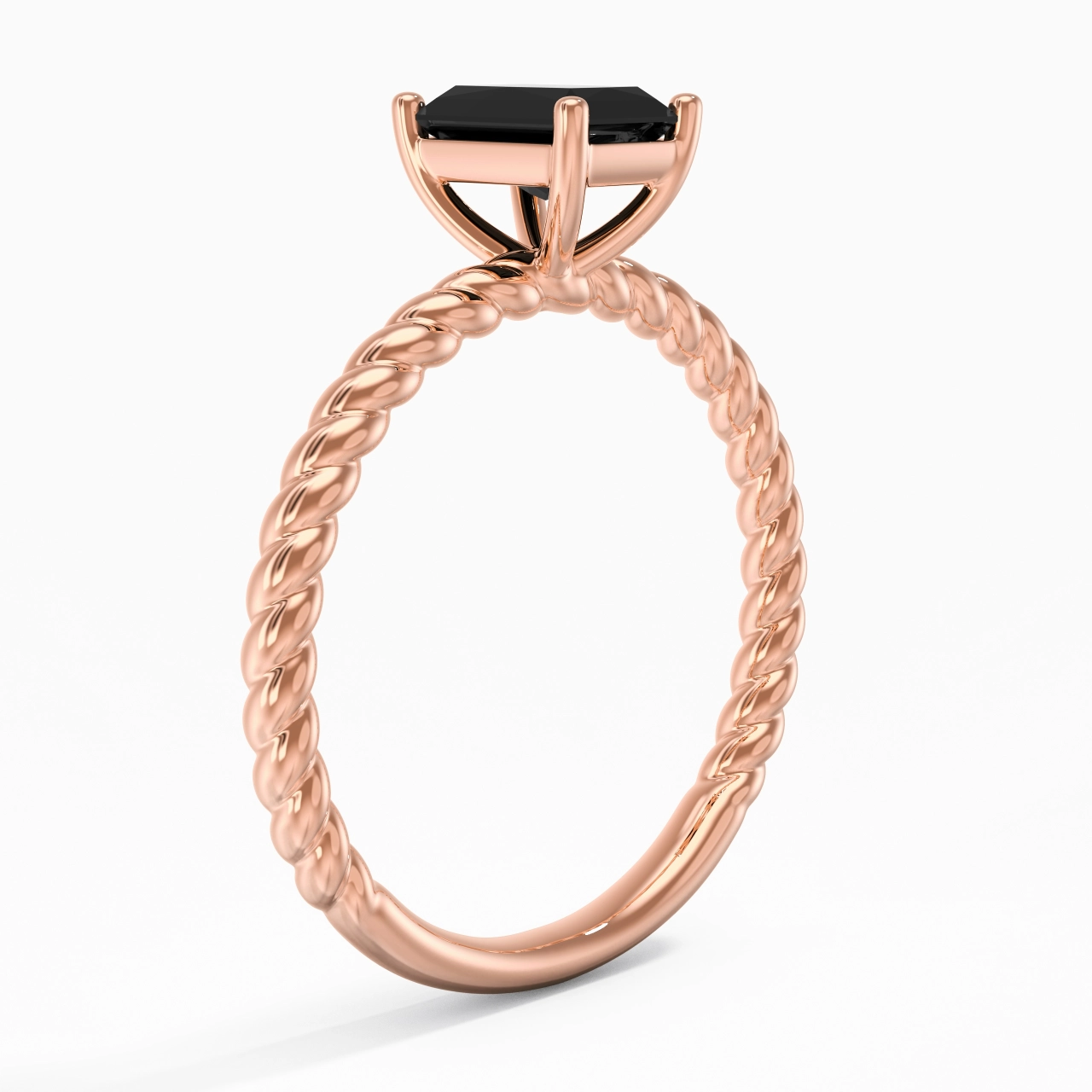 Moderne Radiant 1.00ct Zircon cubique Bague de fiançailles