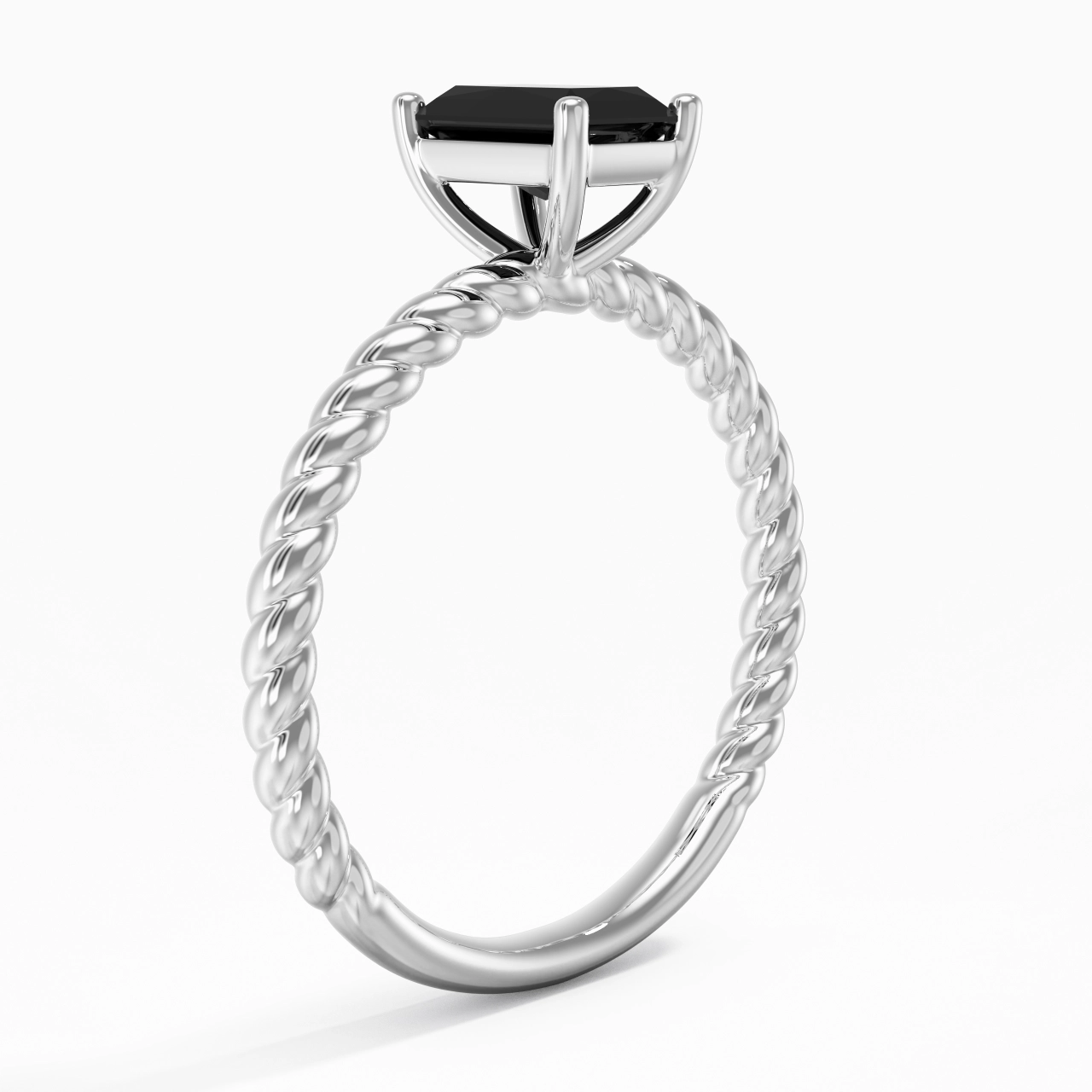 Moderne Radiant 1.00ct Zircon cubique Bague de fiançailles