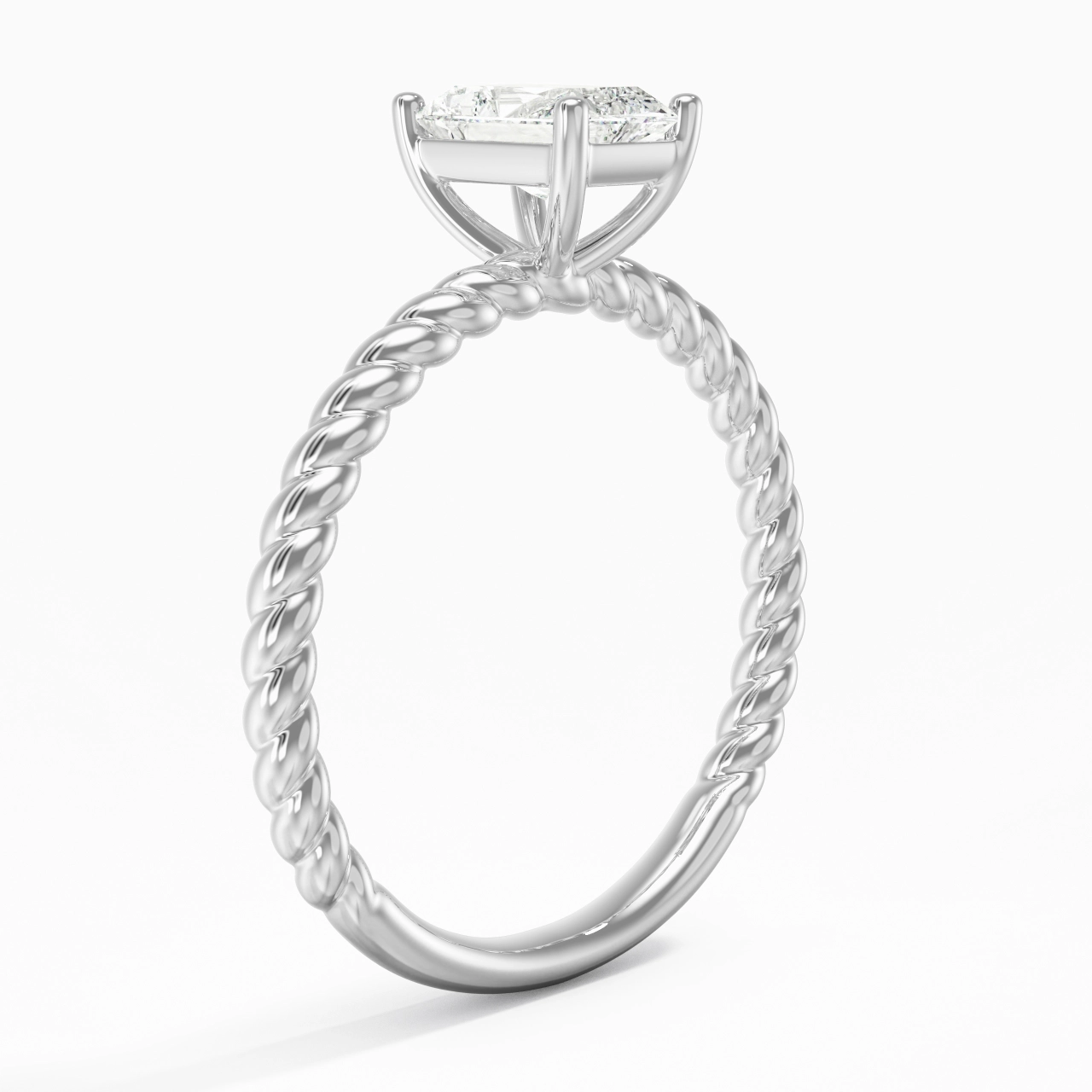 Modern Radiant 1.00ct Moissanite Engagement Ring