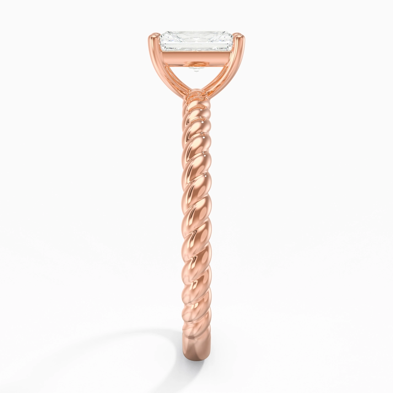 Modern Radiant 1.00ct Moissanite Engagement Ring