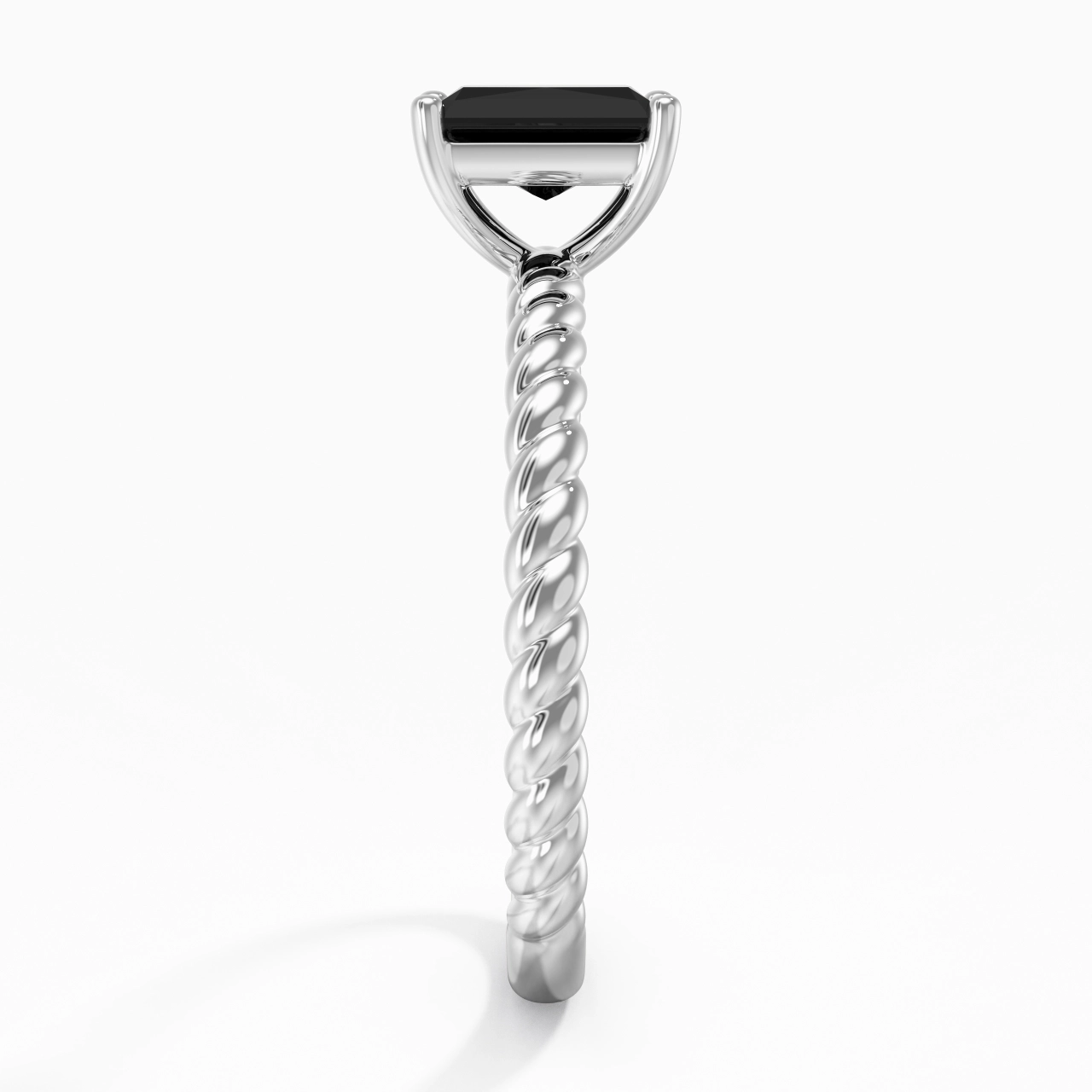 Moderne Radiant 1.00ct Zircon cubique Bague de fiançailles