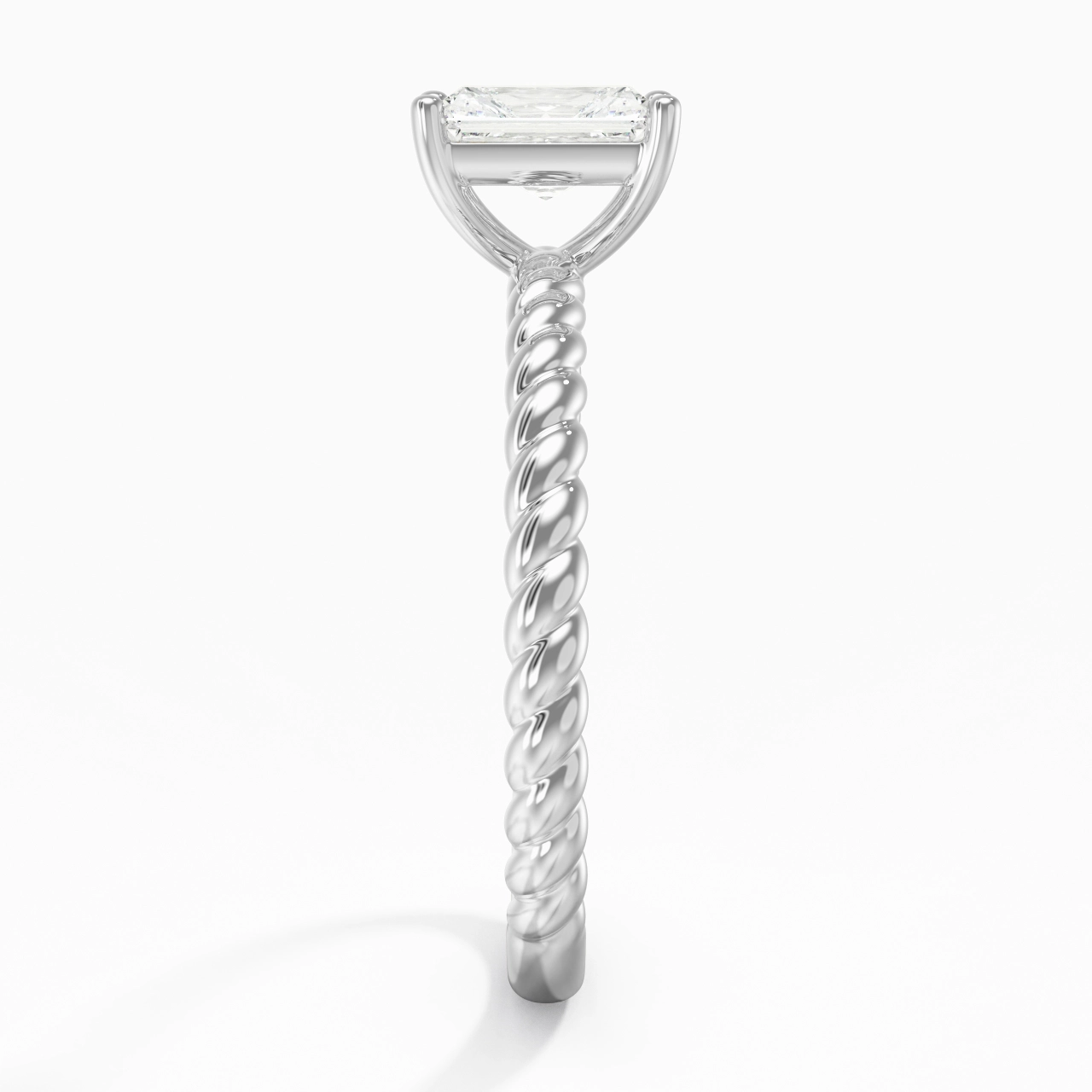 Modern Radiant 1.00ct Moissanite Engagement Ring