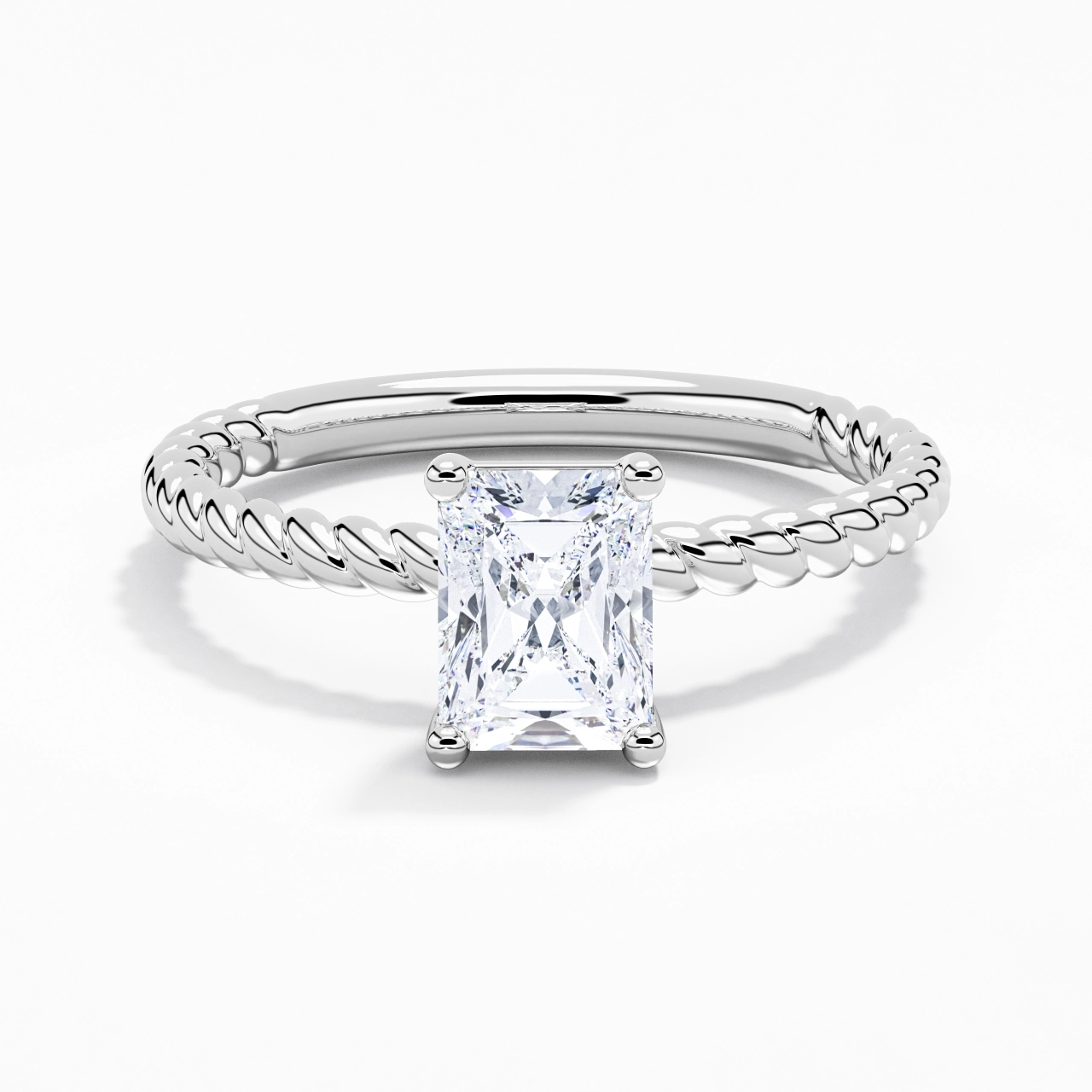Modern Radiant 2.00ct Moissanite Engagement Ring