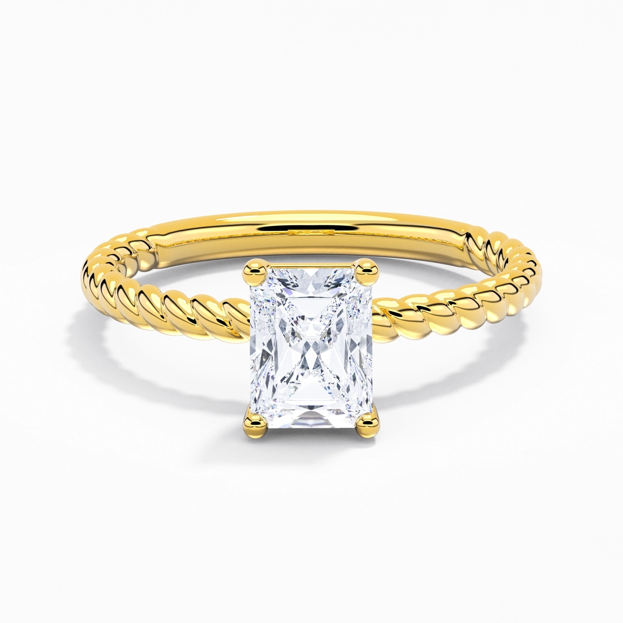 Modern Radiant 2.00ct Moissanite Engagement Ring