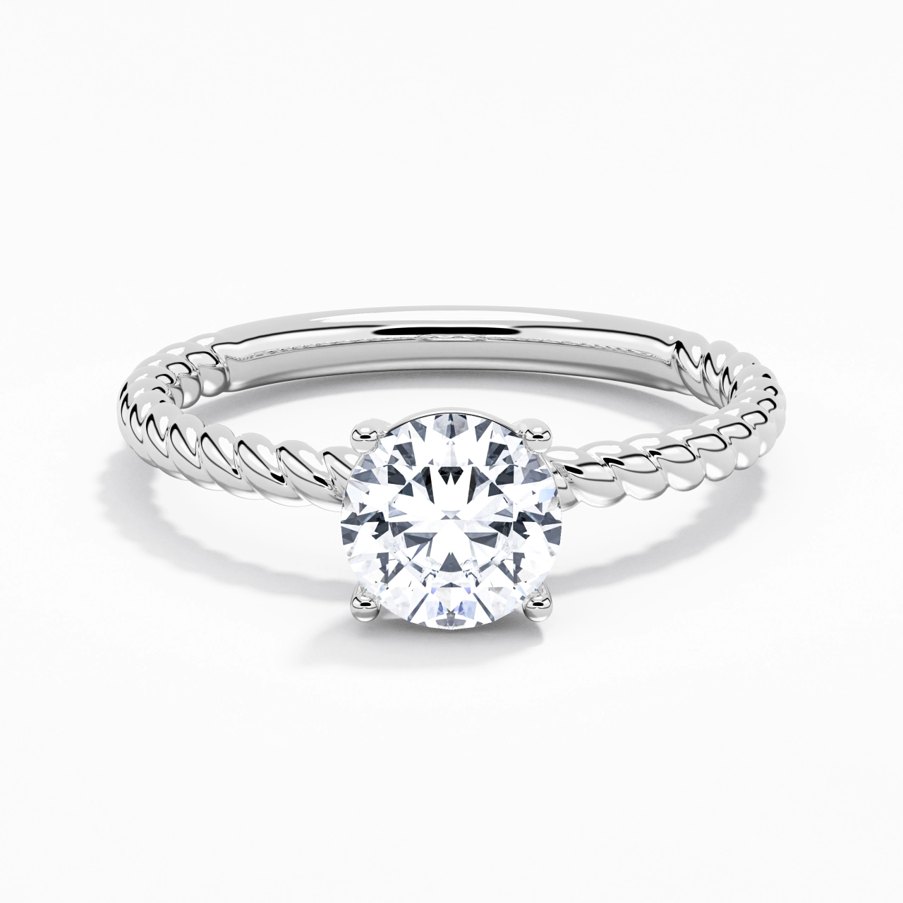 Modern Round 1.50ct Moissanite Engagement Ring