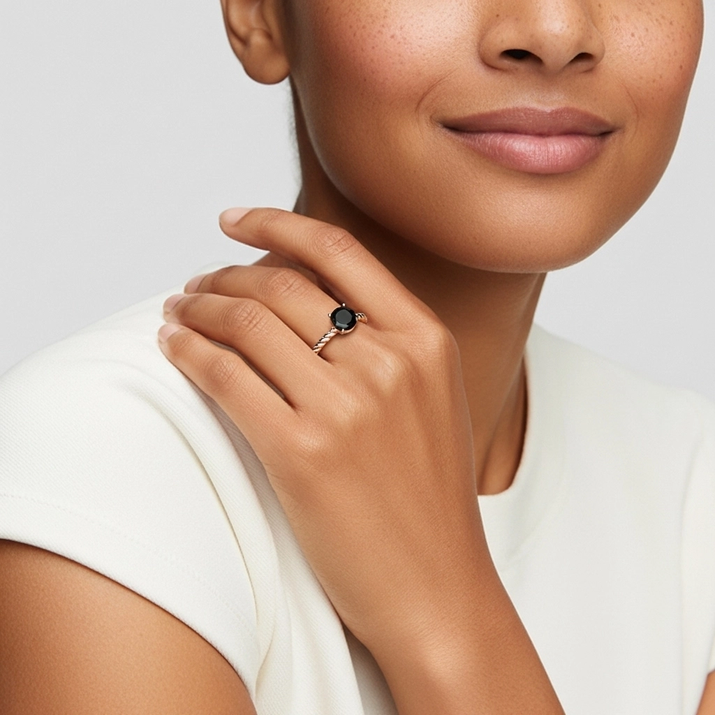 Modern Round 1.00ct Cubic Zirconia Engagement Ring