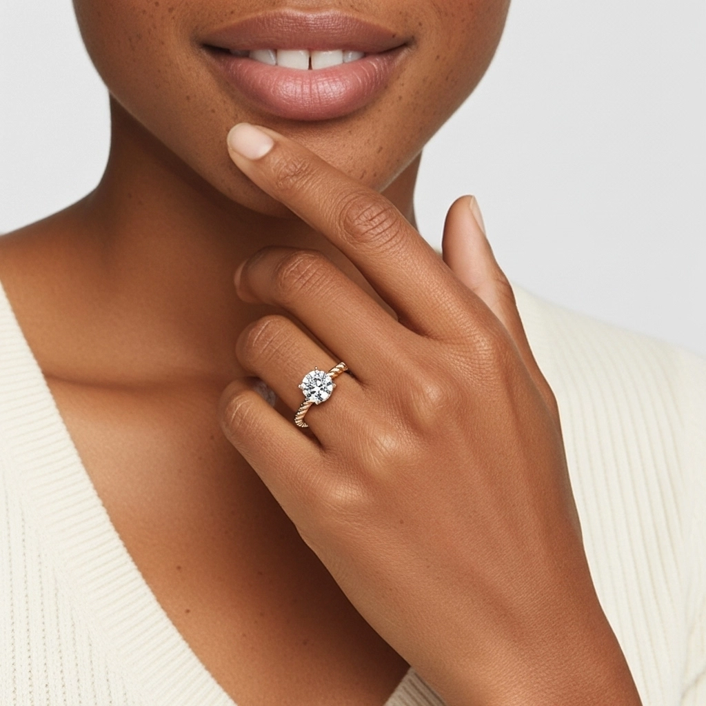 1.50ct Moissanite Engagement Ring 925 Sterling Silver