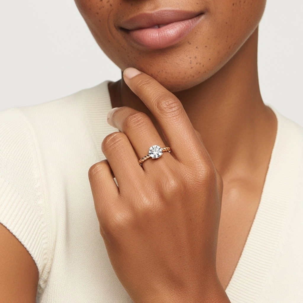 1.50ct Moissanite Engagement Ring 925 Sterling Silver