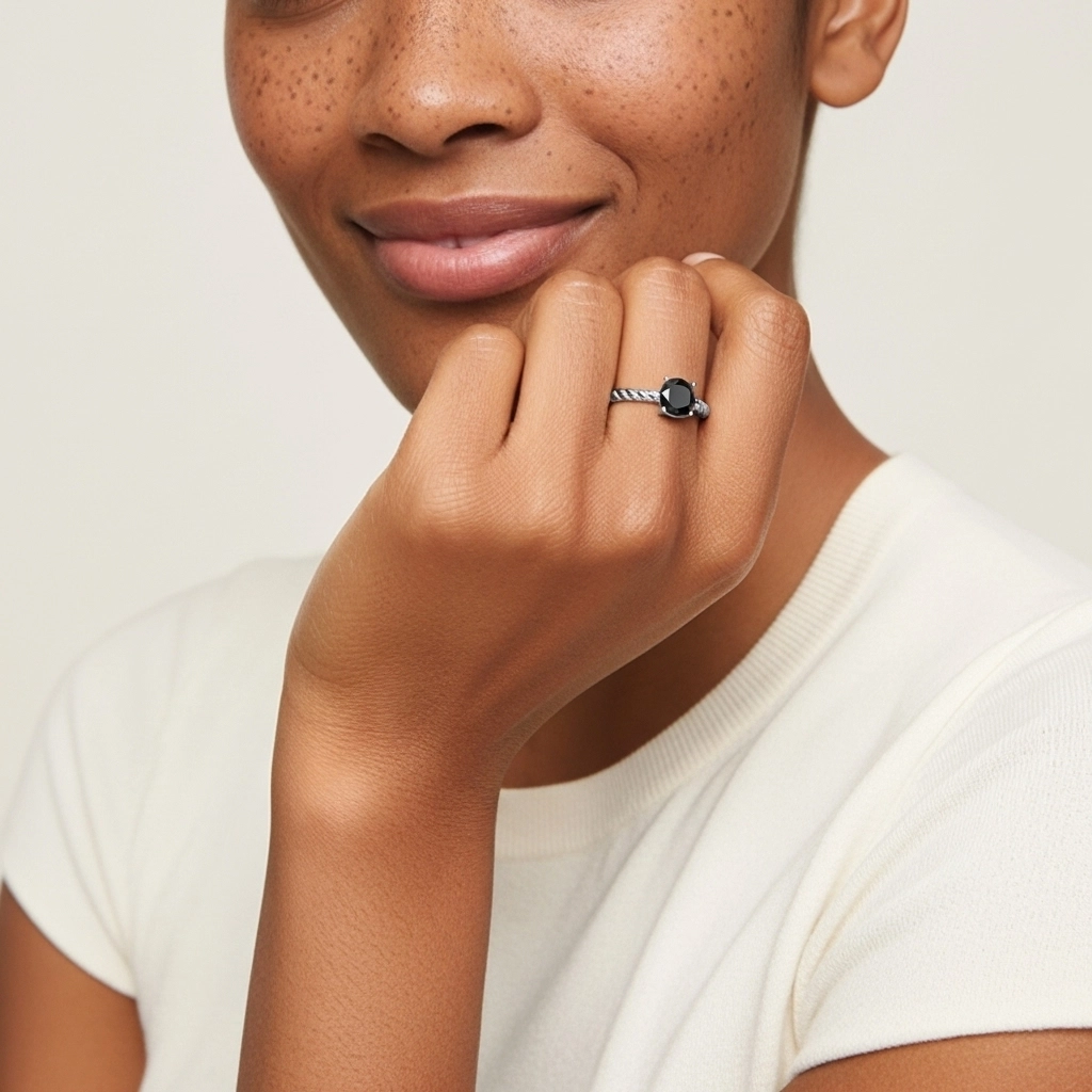 Modern Round 1.00ct Cubic Zirconia Engagement Ring