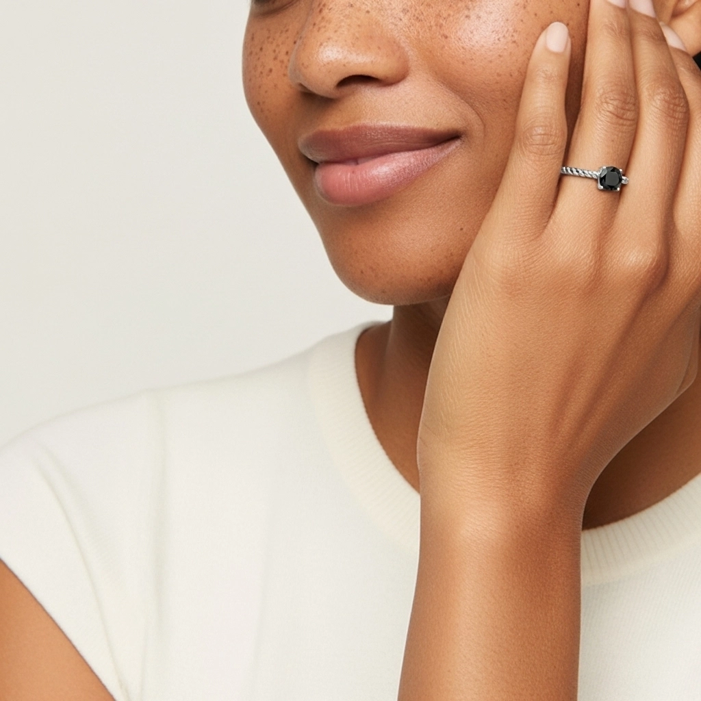 Modern Round 1.00ct Cubic Zirconia Engagement Ring