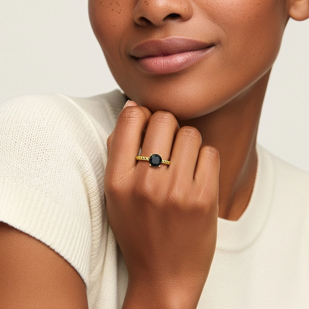 Modern Round 1.00ct Cubic Zirconia Engagement Ring