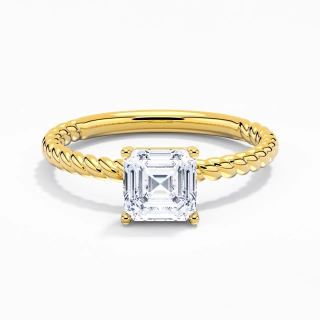 Moderne Asscher 2.00ct Moissanite Bague de fiançailles