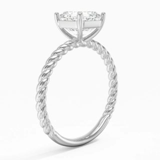 Modern Asscher 2.00ct Moissanite Engagement Ring