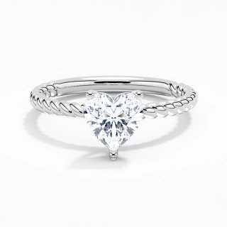 Modern Heart 2.00ct Moissanite Engagement Ring