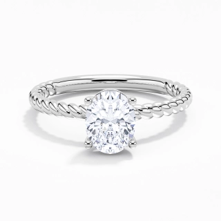 Modern Oval 2.00ct Moissanite Engagement Ring