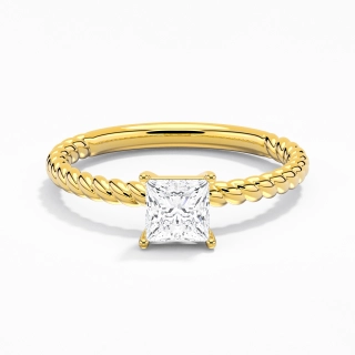 Modern Princess 1.00ct Moissanite Engagement Ring