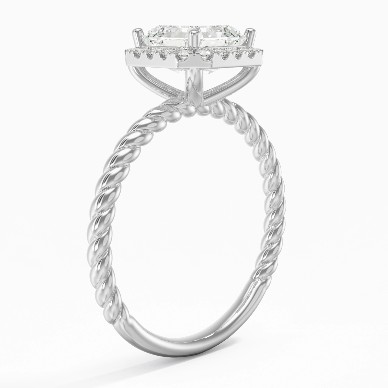 Moderne Asscher 2.00ct Moissanite Bague de fiançailles Signet Bague de fiançailles