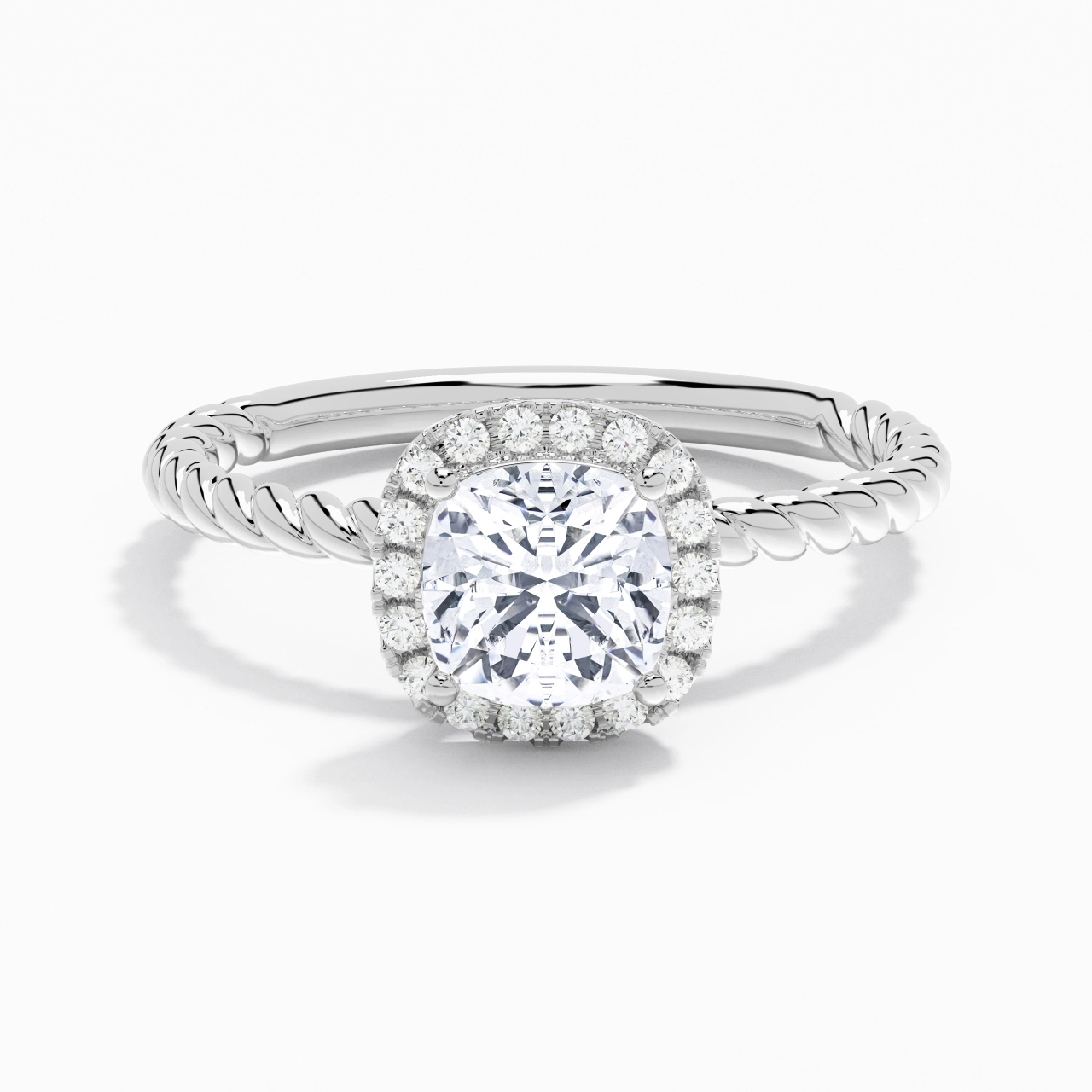 Modern Cushion 2.00ct Moissanite Engagement Ring Signet Engagement Ring