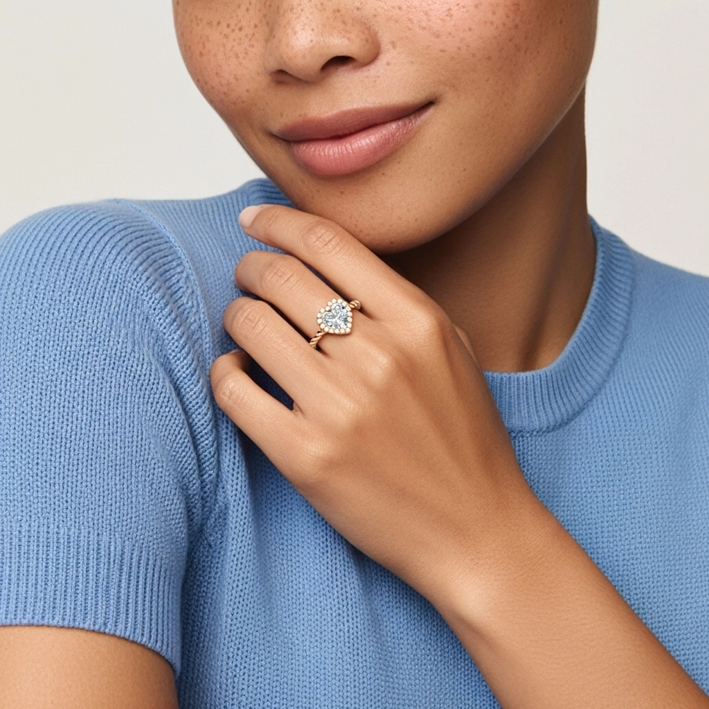 Fil Spiralé Halo Bague de fiançailles 1.00ct Moissanite