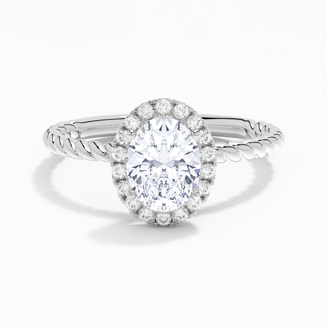 Moderne Ovale 2.00ct Moissanite Bague de fiançailles