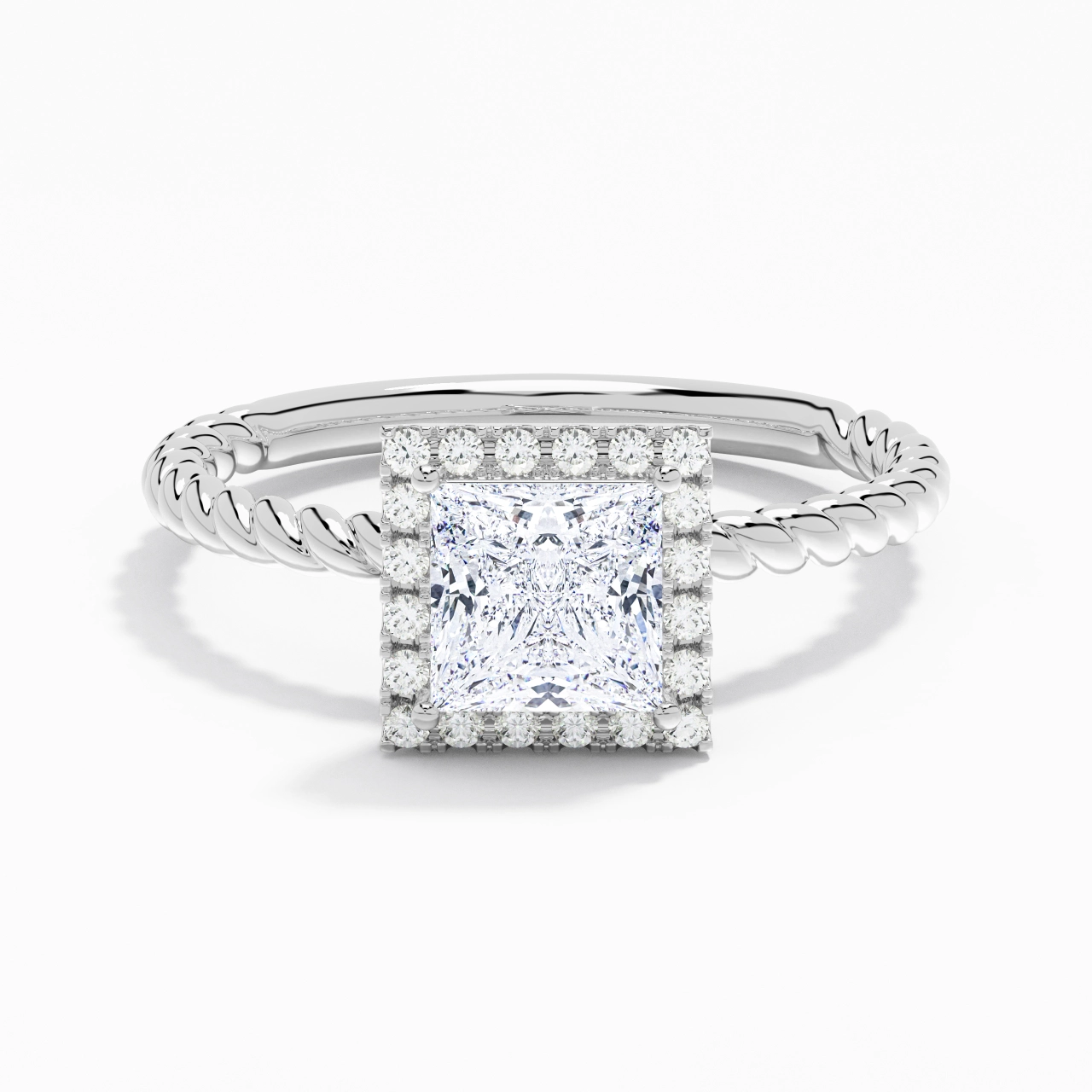 Moderne Princesse 1.50ct Moissanite Bague de fiançailles