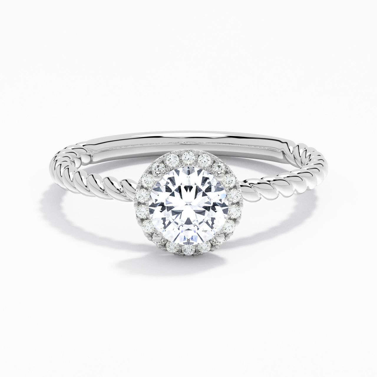 Modern Round 1.00ct Moissanite Engagement Ring Signet Engagement Ring