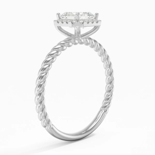 Moderne Asscher 1.00ct Moissanite Bague de fiançailles Signet Bague de fiançailles