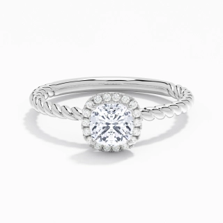 Spiral Wire Halo Engagement Ring 1.00ct Moissanite