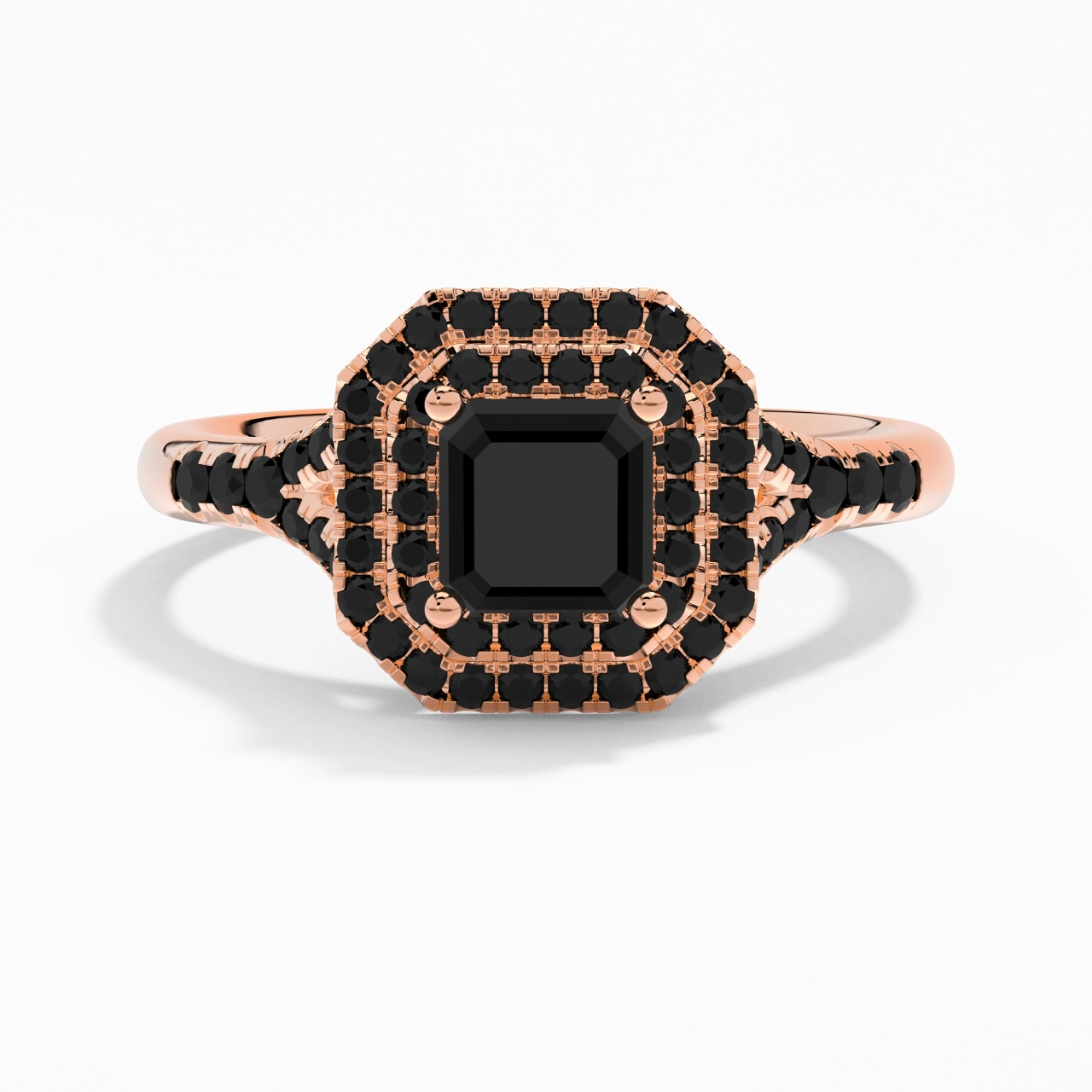 Lujo Asscher 1.00ct Circonio cúbico Anillo de Compromiso