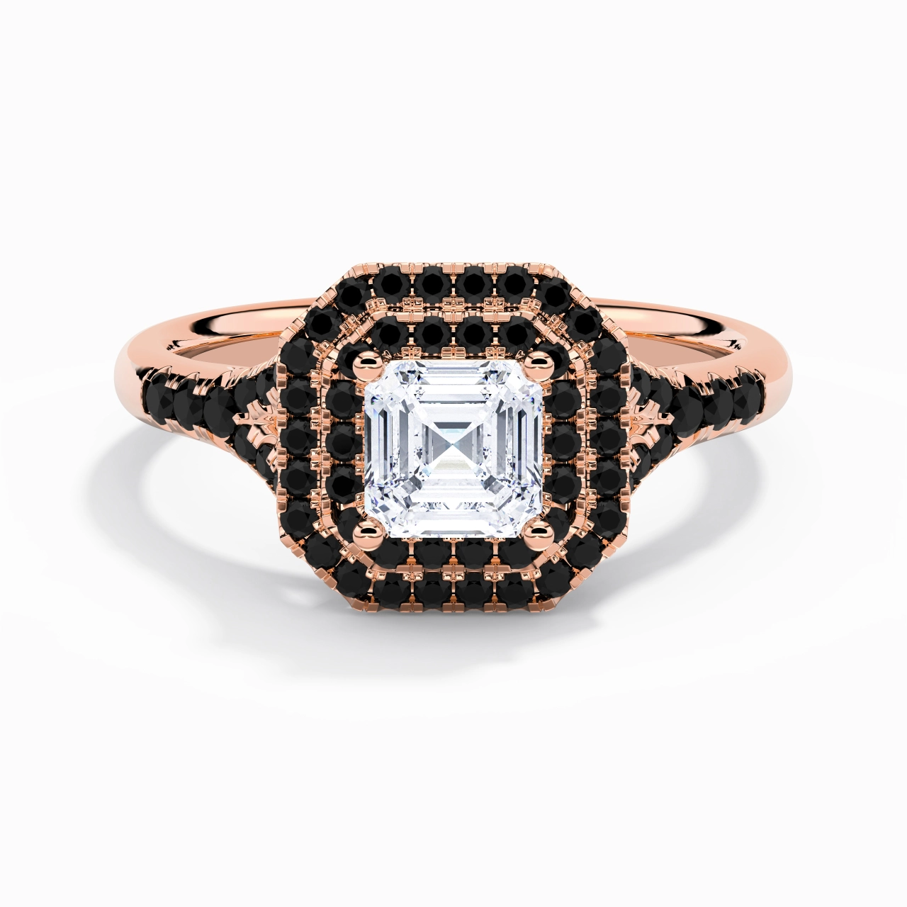 Le luxe Asscher 1.00ct Zircon cubique Bague de fiançailles