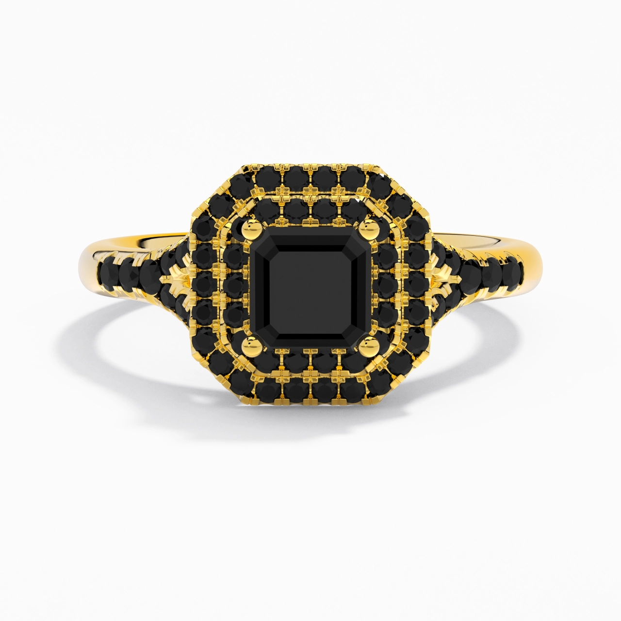 Lujo Asscher 1.00ct Circonio cúbico Anillo de Compromiso