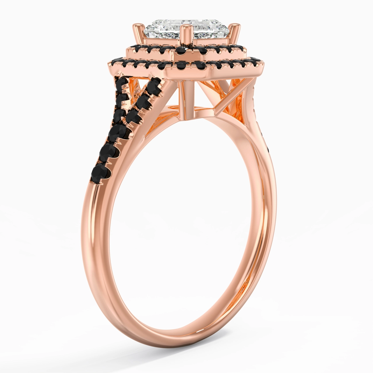 Le luxe Asscher 1.00ct Zircon cubique Bague de fiançailles