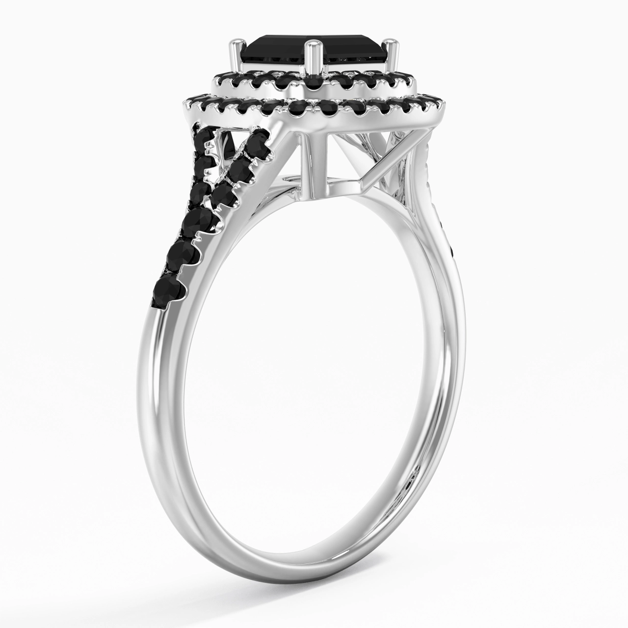 Le luxe Asscher 1.00ct Zircon cubique Bague de fiançailles