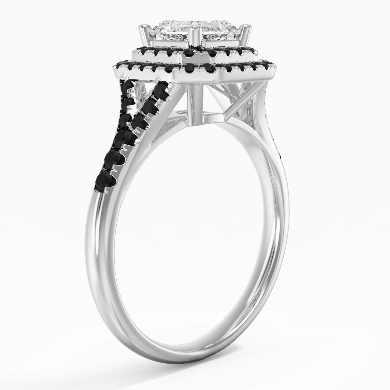 Lujo Asscher 1.00ct Circonio cúbico Anillo de Compromiso